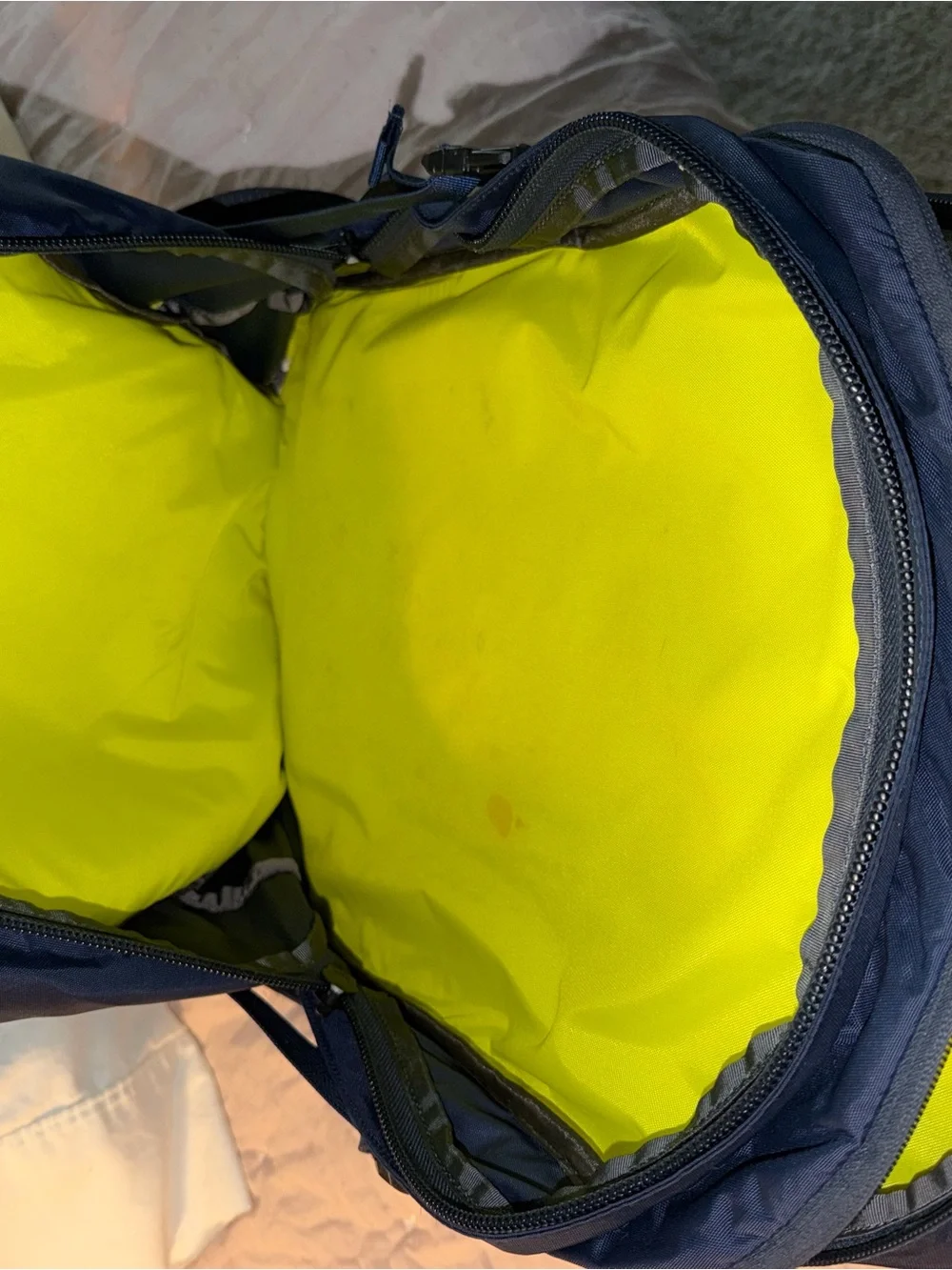 The North Face Navy and Lime Green Inductor Backpack